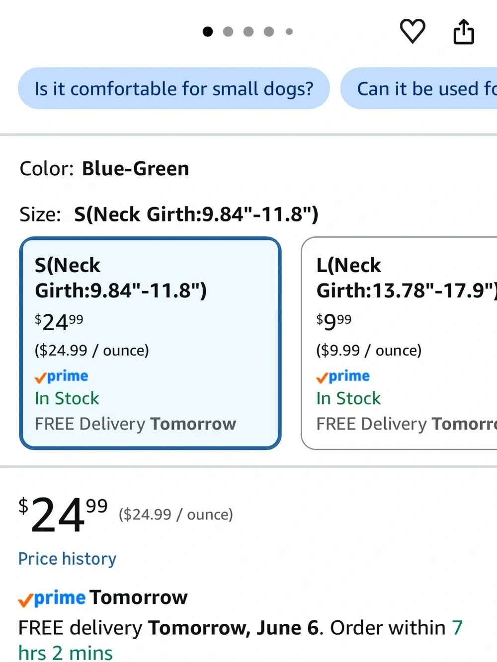 Small Blue Pet Recovery Cone - Hard Plastic Cone - Picture 2 of 2